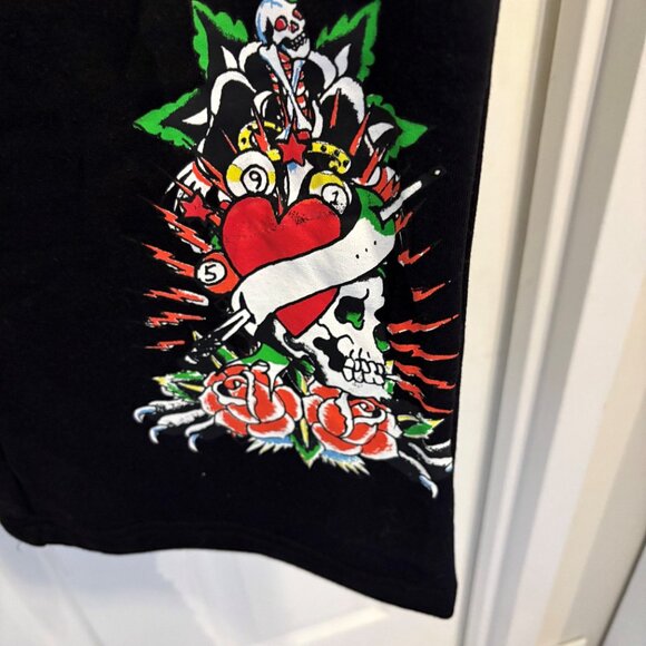 Ed Hardy Black Flared Sweatpants NEW NWT - Picture 3 of 7